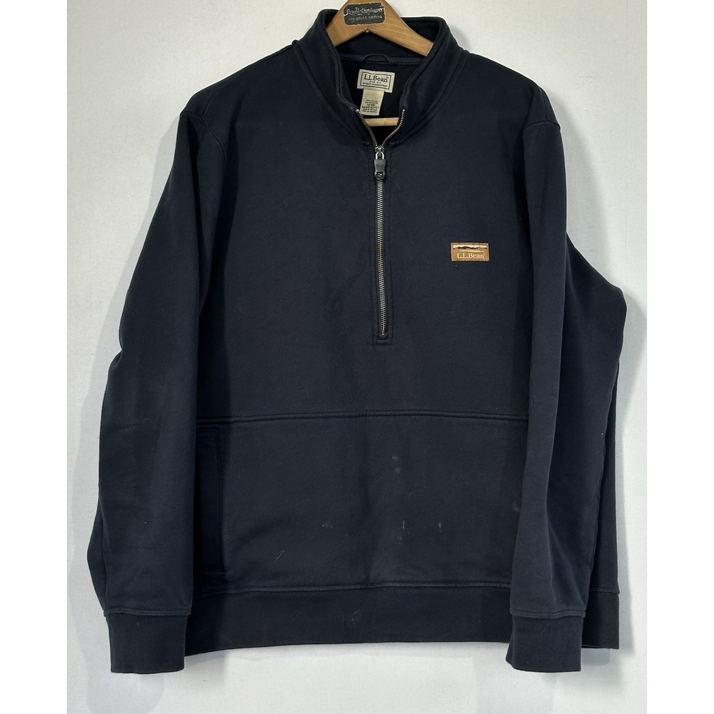 LL Bean Pull Over Sweater Fleece Blue Men's Size L
